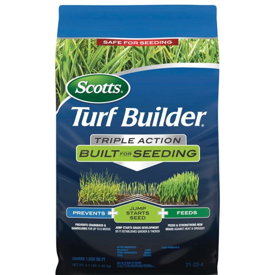 Lawn Care * | Scotts Turf Builder 4.3 Lbs. 1,000 Sq. Ft. Triple Action Built For Seeding Lawn Fertilizer