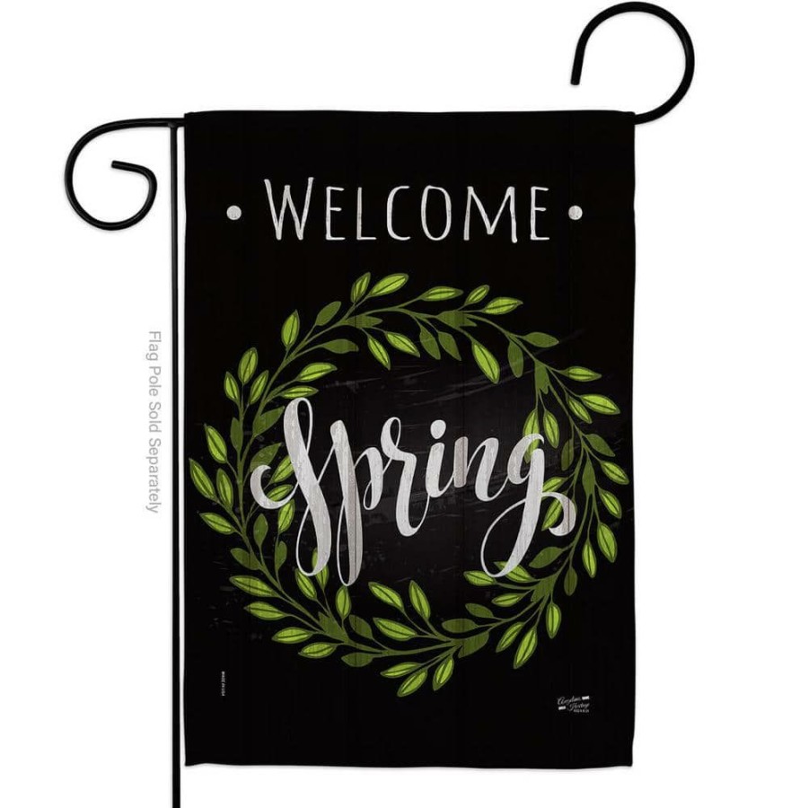 Outdoor Decor * | Angeleno Heritage Made And Designed Los Angeles California 13 In. X 18.5 In. Spring Wreath Spring Double-Sided Garden Flag Spring Decorative Vertical Flags