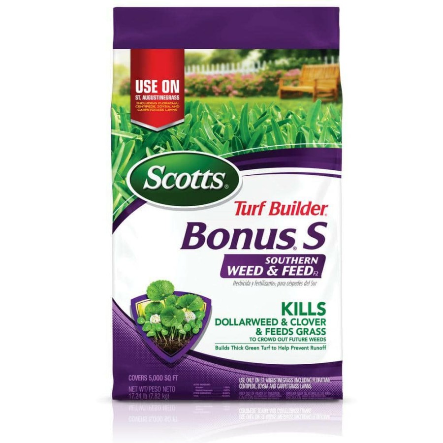 Lawn Care * | Scotts Turf Builder Bonus S 17.24 Lbs. 5,000 Sq. Ft. Florida Weed And Feed Weed Killer Plus Fertilizer