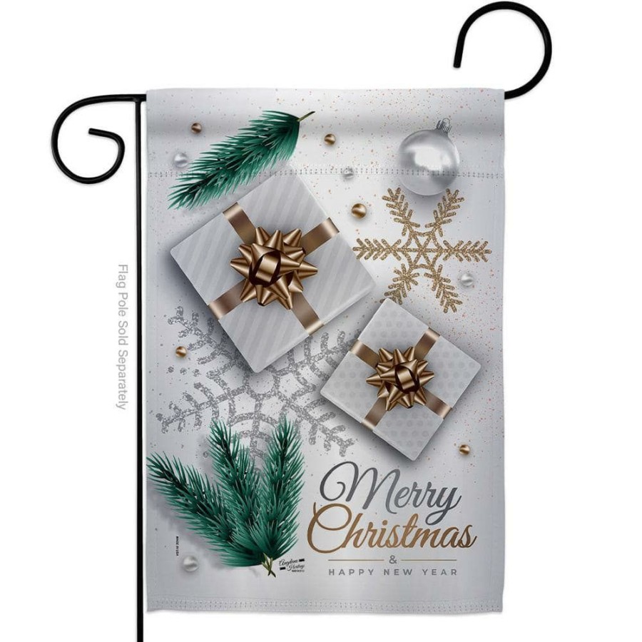 Outdoor Decor * | Angeleno Heritage Made And Designed Los Angeles California 13 In. X 18.5 In. Christmas Presents Winter Double-Sided Garden Flag Winter Decorative Vertical Flags