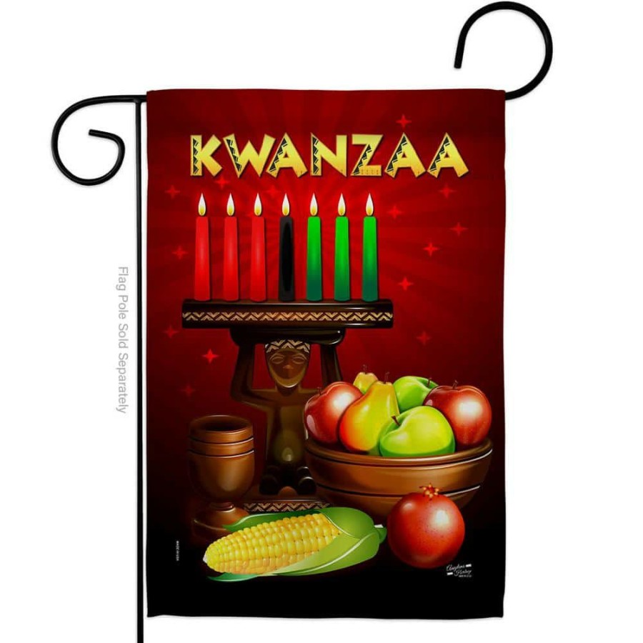 Outdoor Decor * | Angeleno Heritage Made And Designed Los Angeles California 13 In. X 18.5 In. Greeting Kwanzaa Winter Double-Sided Garden Flag Winter Decorative Vertical Flags