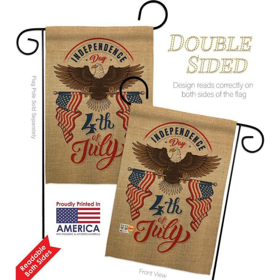 Outdoor Decor * | Angeleno Heritage Made And Designed Los Angeles California 13 In. X 18.5 In. July 4Th Freedom Patriotic Double-Sided Garden Flag Patriotic Decorative Vertical Flags