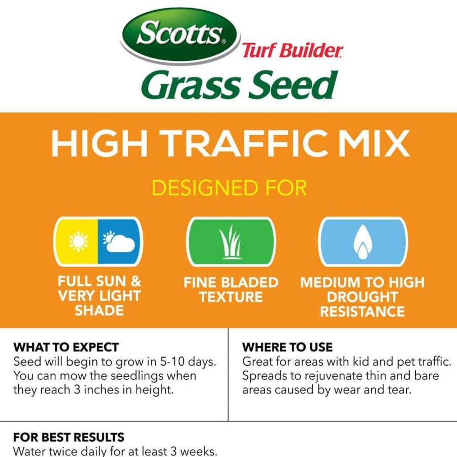 Lawn Care * | Scotts 3 Lbs. Turf Builder Grass Seed High Traffic Mix