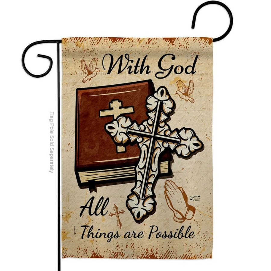 Outdoor Decor * | Angeleno Heritage Made And Designed Los Angeles California 13 In. X 18.5 In. Things Are Possible Religious Double-Sided Garden Flag Religious Decorative Vertical Flags