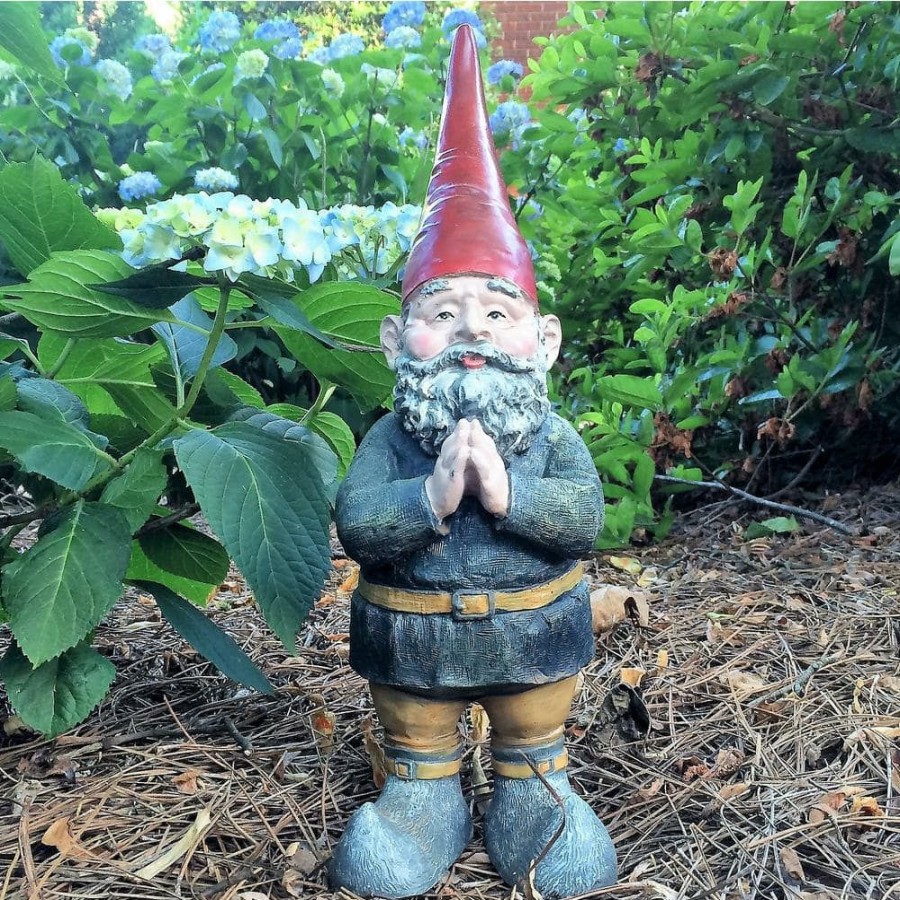 Outdoor Decor * | Homestyles 14 In. H Mordecai The Garden Gnome Praying Hands Figurine Statue