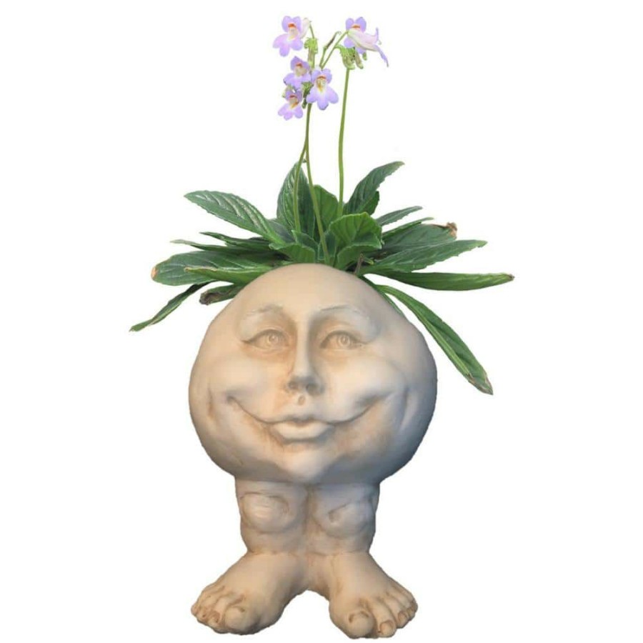 Outdoor Decor * | Homestyles 12 In. Antique White Mama Petunia The Muggly Statue Face Planter Holds 4 In. Pot