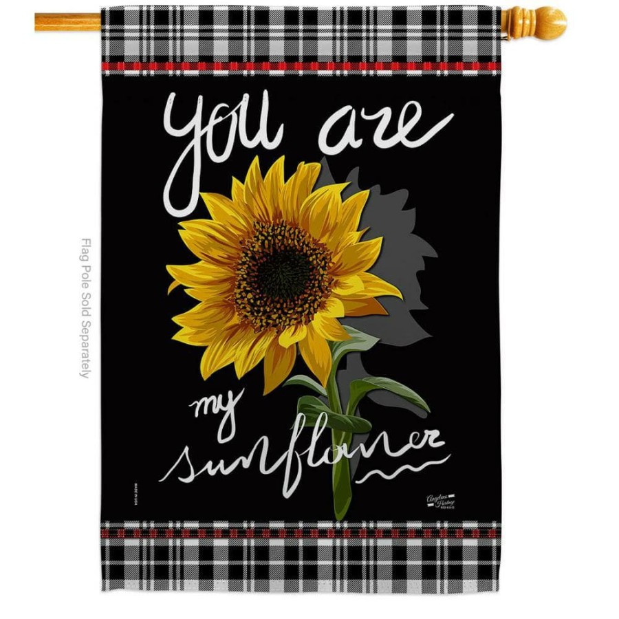 Outdoor Decor * | Angeleno Heritage Made And Designed Los Angeles California 28 In. X 40 In. My Sunflower Spring House Flag Double-Sided Decorative Vertical Flags