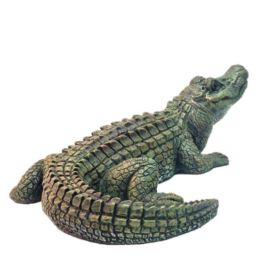 Outdoor Decor * | Homestyles 22 In. Gator The Alligator Bronze Patina Collectible Beach Statue