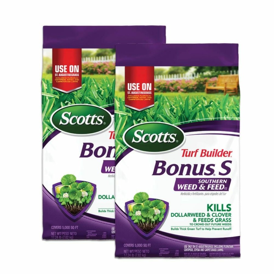 Lawn Care * | Scotts Turf Builder Bonus S 17.24 Lbs. 5,000 Sq. Ft. Southern Weed And Feed Weed Killer Plus Lawn Fertilizer (2-Pack)