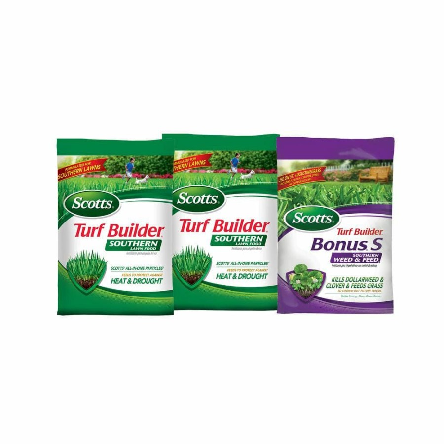 Lawn Care * | Scotts 3-Part Fertilizer Bundle For Small Yards (Southern) With Bonus S Weed & Feed And 2 Southern Lawn Food