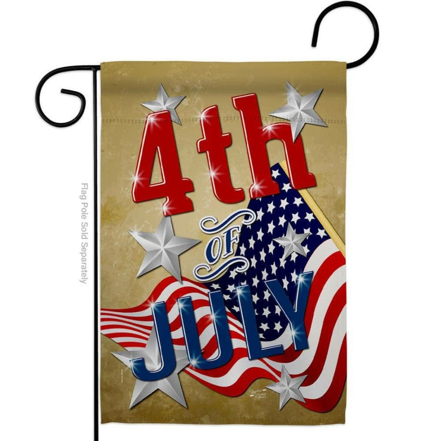 Outdoor Decor * | Angeleno Heritage Made And Designed Los Angeles California 13 In. X 18.5 In. 4Th Of July Patriotic Double-Sided Garden Flag Patriotic Decorative Vertical Flags