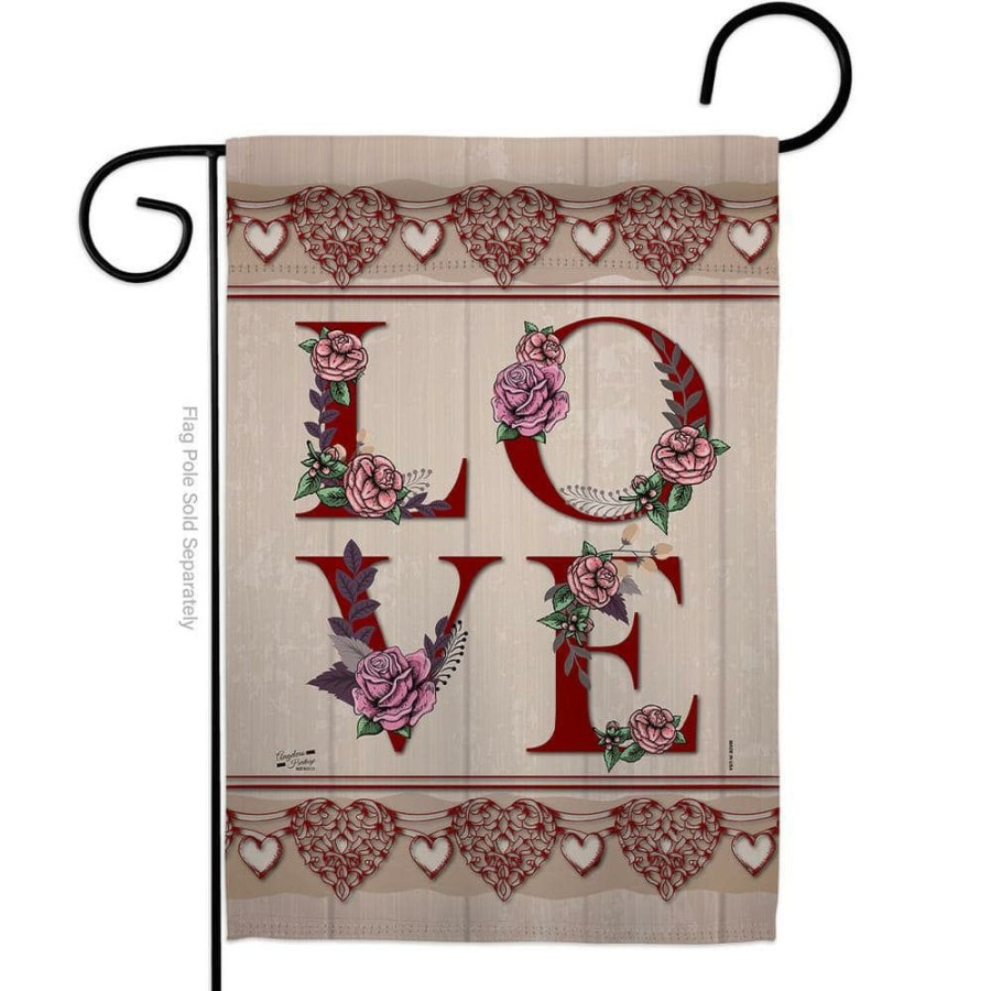 Outdoor Decor * | Angeleno Heritage Made And Designed Los Angeles California 13 In. X 18.5 In. Classic Valentine Love Spring Double-Sided Garden Flag Spring Decorative Vertical Flags