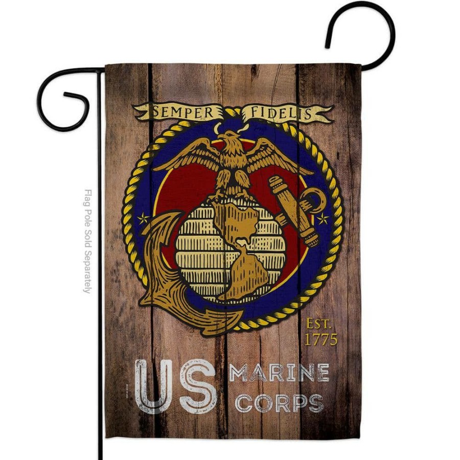 Outdoor Decor * | Angeleno Heritage Made And Designed Los Angeles California 13 In. X 18.5 In. Us Marine Corps Garden Flag Double-Sided Readable Both Sides Armed Forces Marine Corps Decorative