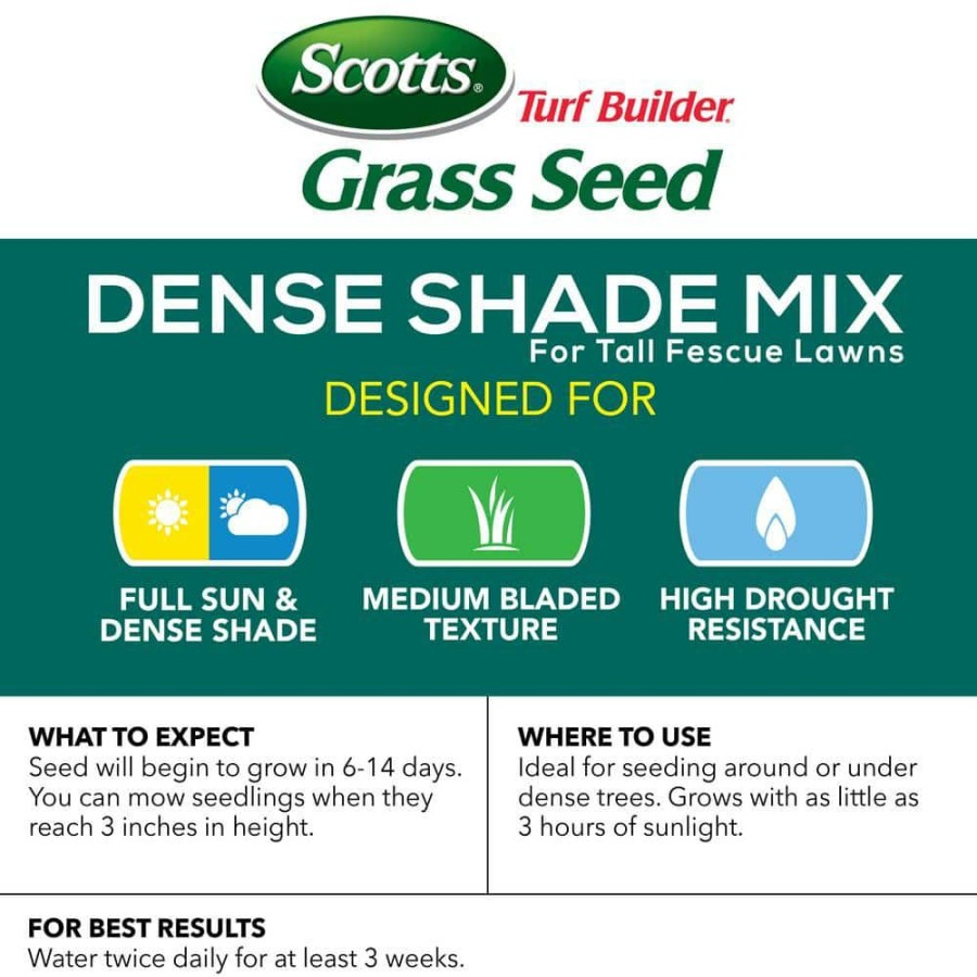 Lawn Care * | Scotts 3 Lbs. Turf Builder Grass Seed Dense Shade Mix, Grows With As Little As 3 Hours Of Sunlight