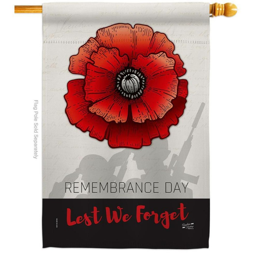 Outdoor Decor * | Angeleno Heritage Made And Designed Los Angeles California 28 In. X 40 In. Remembrance Day Armed Forces House Flag Double-Sided Decorative Vertical Flags