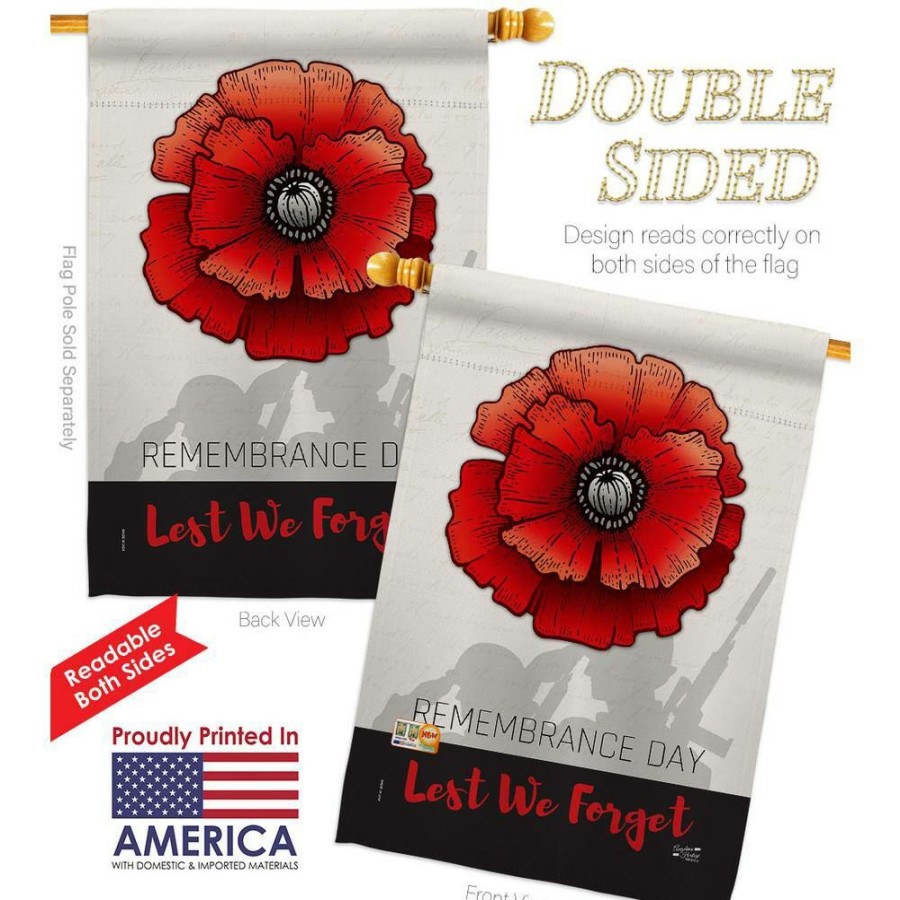 Outdoor Decor * | Angeleno Heritage Made And Designed Los Angeles California 28 In. X 40 In. Remembrance Day Armed Forces House Flag Double-Sided Decorative Vertical Flags