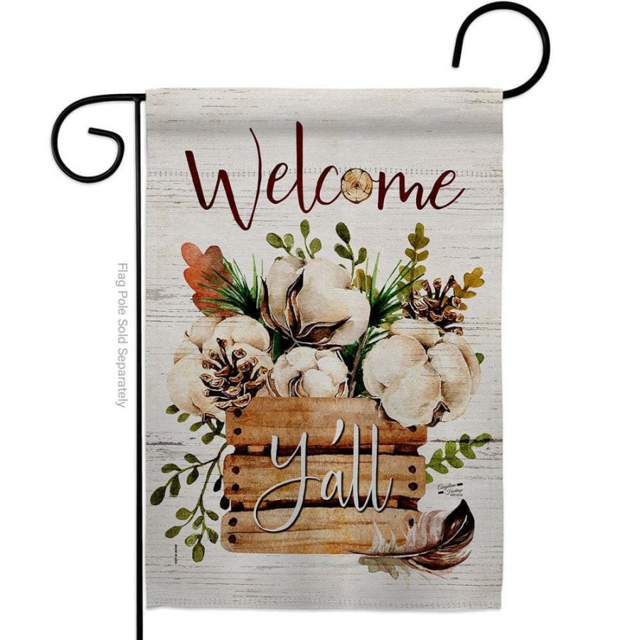 Outdoor Decor * | Angeleno Heritage Made And Designed Los Angeles California 13 In. X 18.5 In. Cotton Bouquet Y'All Spring Double-Sided Garden Flag Spring Decorative Vertical Flags