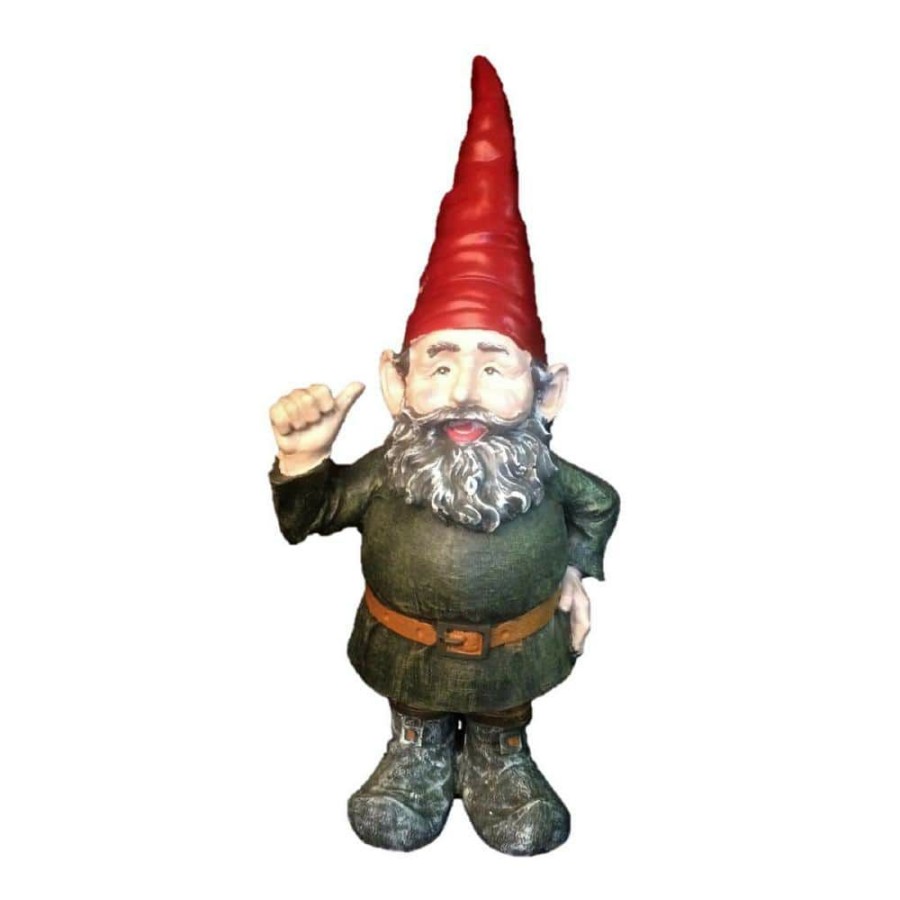 Outdoor Decor * | Homestyles 14.5 In. H Rumple The Garden Gnome Thumbs Up Figurine Statue