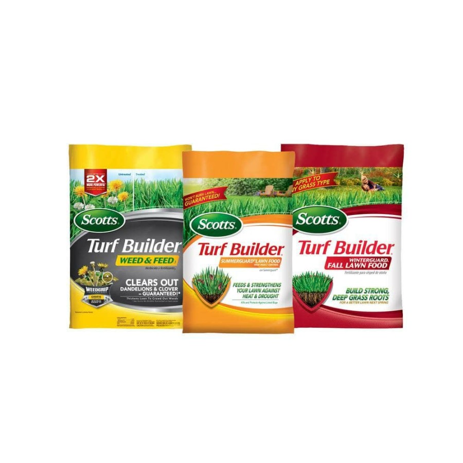 Lawn Care * | Scotts 3-Part Turf Builder Fertilizer Bundle For Small Yards (Northern) With Weed & Feed, Summerguard, Fall Lawn Food