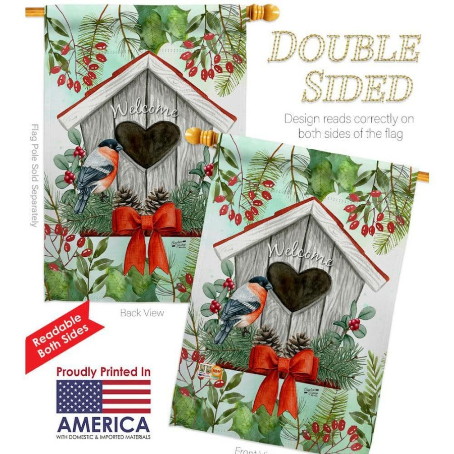 Outdoor Decor * | Angeleno Heritage Made And Designed Los Angeles California 28 In. X 40 In. Welcome Winter House Flag Double-Sided Decorative Vertical Flags