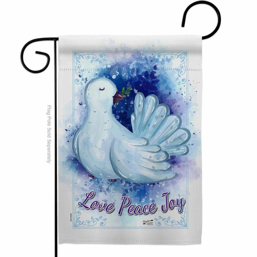 Outdoor Decor * | Angeleno Heritage Made And Designed Los Angeles California 13 In. X 18.5 In. Peace Dove Winter Double-Sided Garden Flag Winter Decorative Vertical Flags