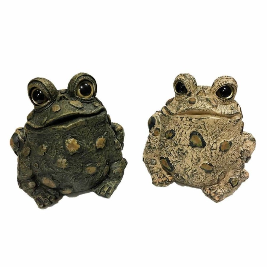 Outdoor Decor * | Homestyles Toad Hollow Medium Tall Toad Whimsical Assortment Home And Garden Statue (2-Pack)