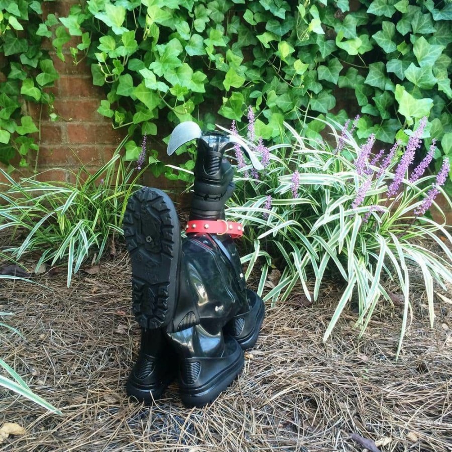 Outdoor Decor * | Homestyles 15 In. Abby The Boot Buddies Dog Sculpture And Planter Home And Garden Loyal Companion Black Gloss Statue