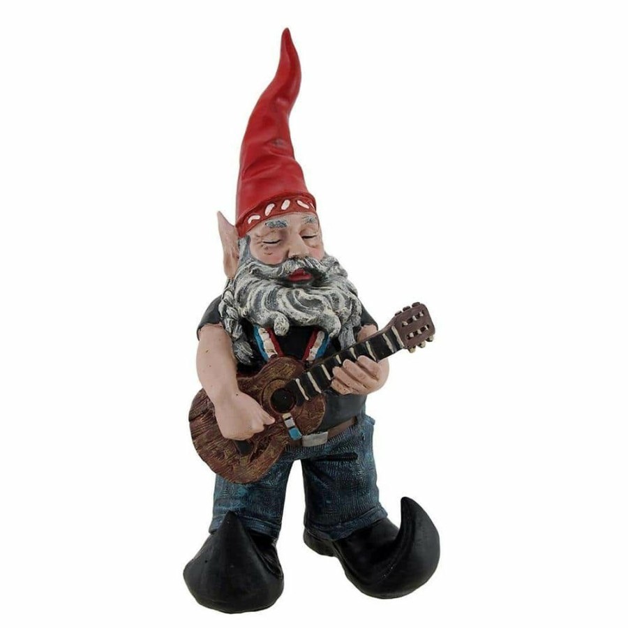 Outdoor Decor * | Homestyles 14.5 In. H Willie Elfson The Country Star Gnome Pickin' On His Old Guitar Home And Garden Gnome Statue