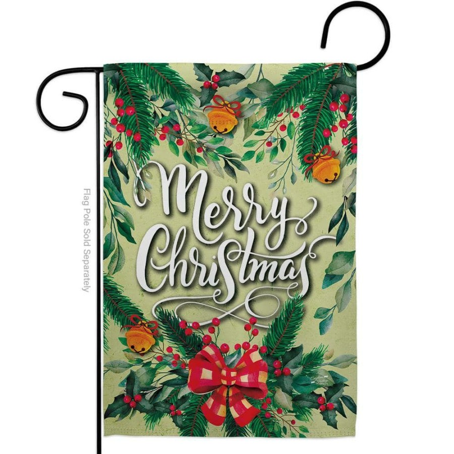 Outdoor Decor * | Angeleno Heritage Made And Designed Los Angeles California 13 In. X 18.5 In. Merry Christmas Winter Double-Sided Garden Flag Winter Decorative Vertical Flags