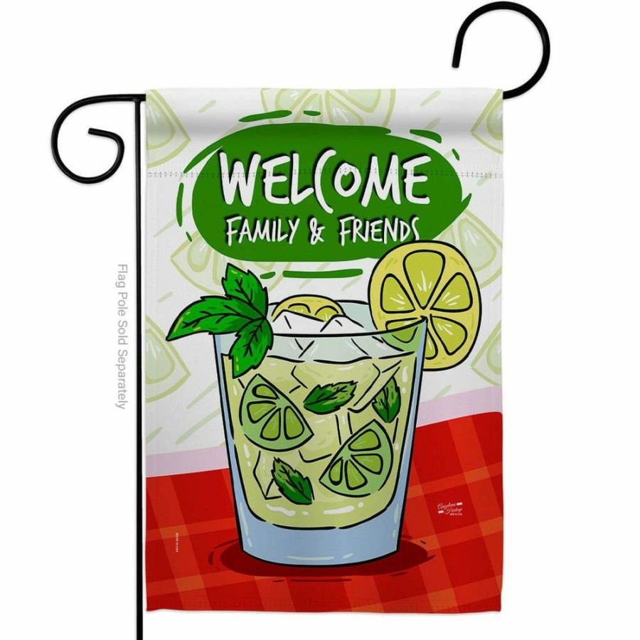 Outdoor Decor * | Angeleno Heritage Made And Designed Los Angeles California 13 In. X 18.5 In. Cool Mojito With Friends Beverages Double-Sided Garden Flag Beverages Decorative Vertical Flags