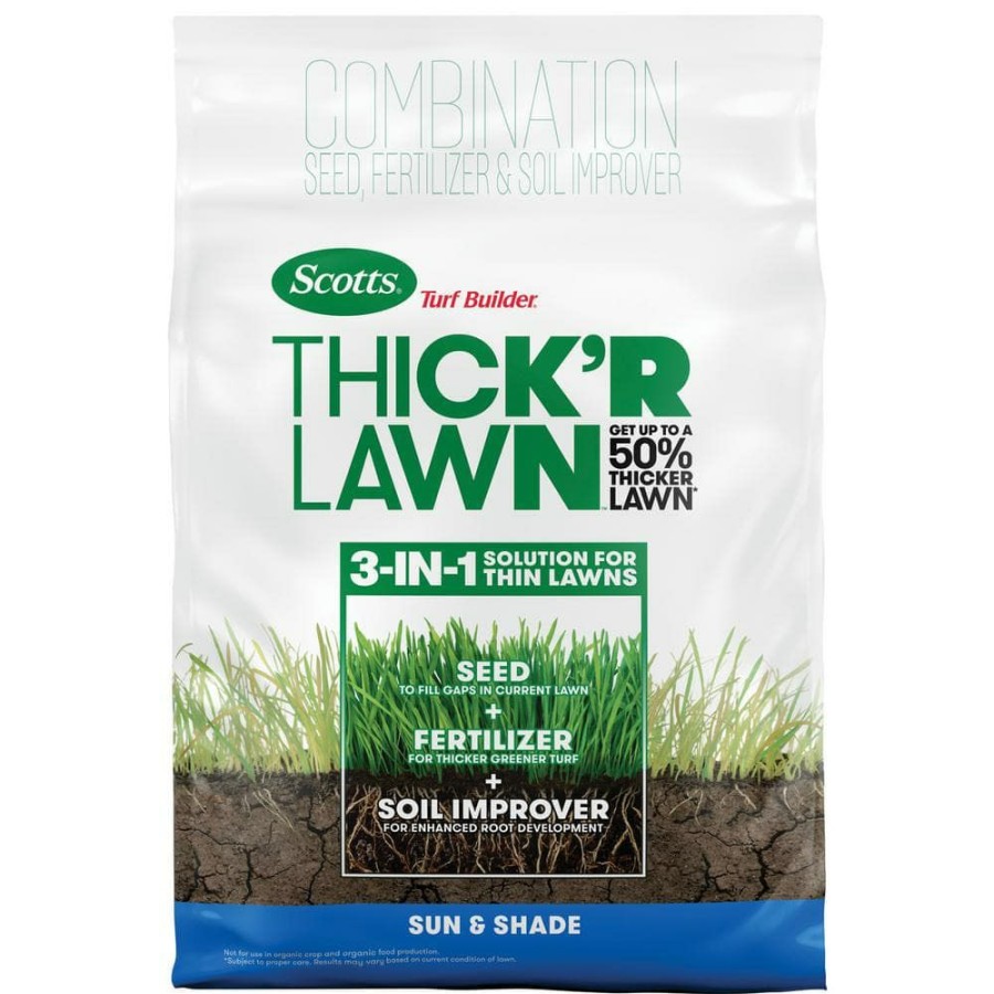 Lawn Care * | Scotts Turf Builder Thick'R 12 Lb. Sun And Shade Mix Grass Seed