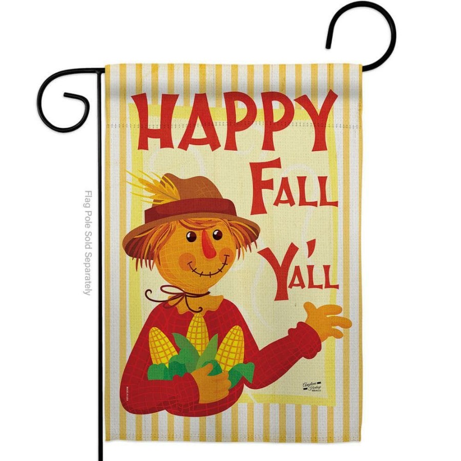 Outdoor Decor * | Angeleno Heritage Made And Designed Los Angeles California 13 In. X 18.5 In. Fall Scarecrow Garden Flag Double-Sided Fall Decorative Vertical Flags