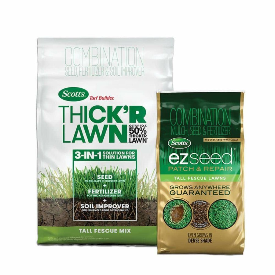 Lawn Care * | Scotts 40 Lbs. Thick'R Tall Fescue Grass Seed And 10 Lbs. Ez Seed Tall Fescue Bundle