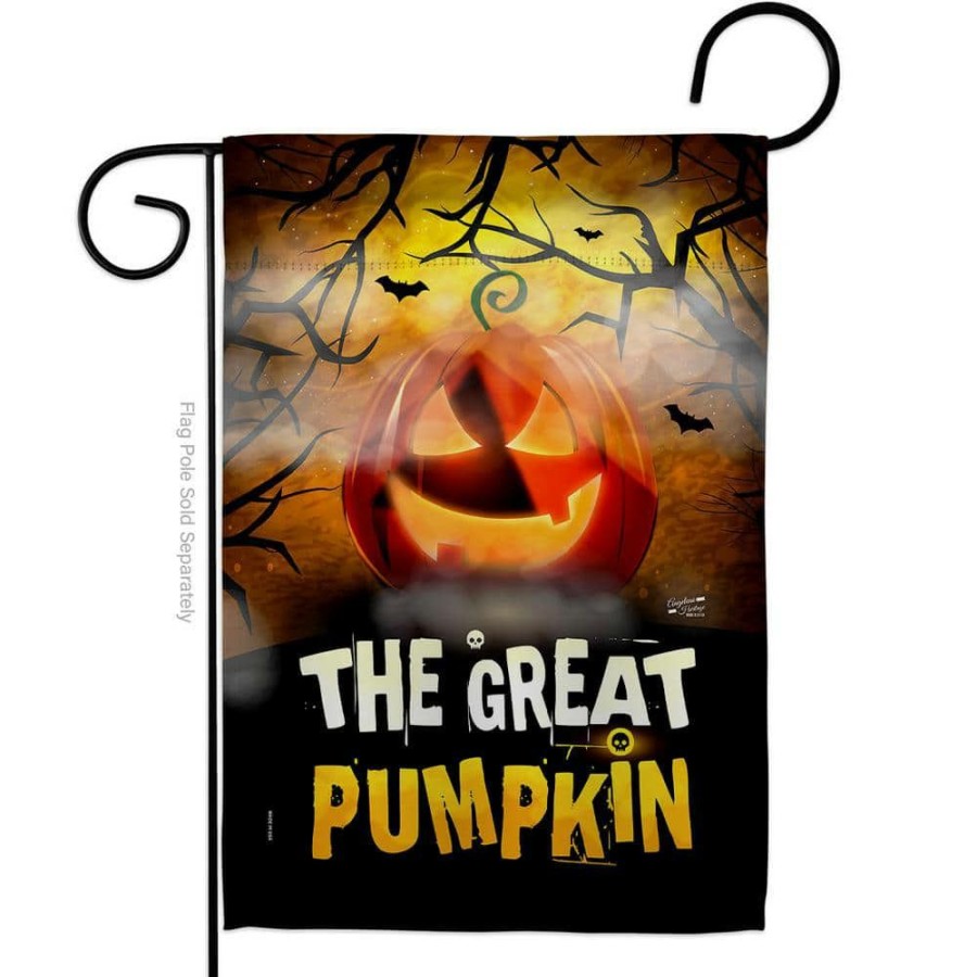 Outdoor Decor * | Angeleno Heritage Made And Designed Los Angeles California 13 In. X 18.5 In. The Great Pumpkin Garden Flag Double-Sided Fall Decorative Vertical Flags