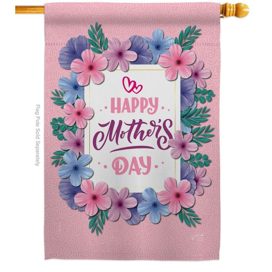 Outdoor Decor * | Angeleno Heritage Made And Designed Los Angeles California 28 In. X 40 In. Pink Mother Day Family House Flag Double-Sided Decorative Vertical Flags