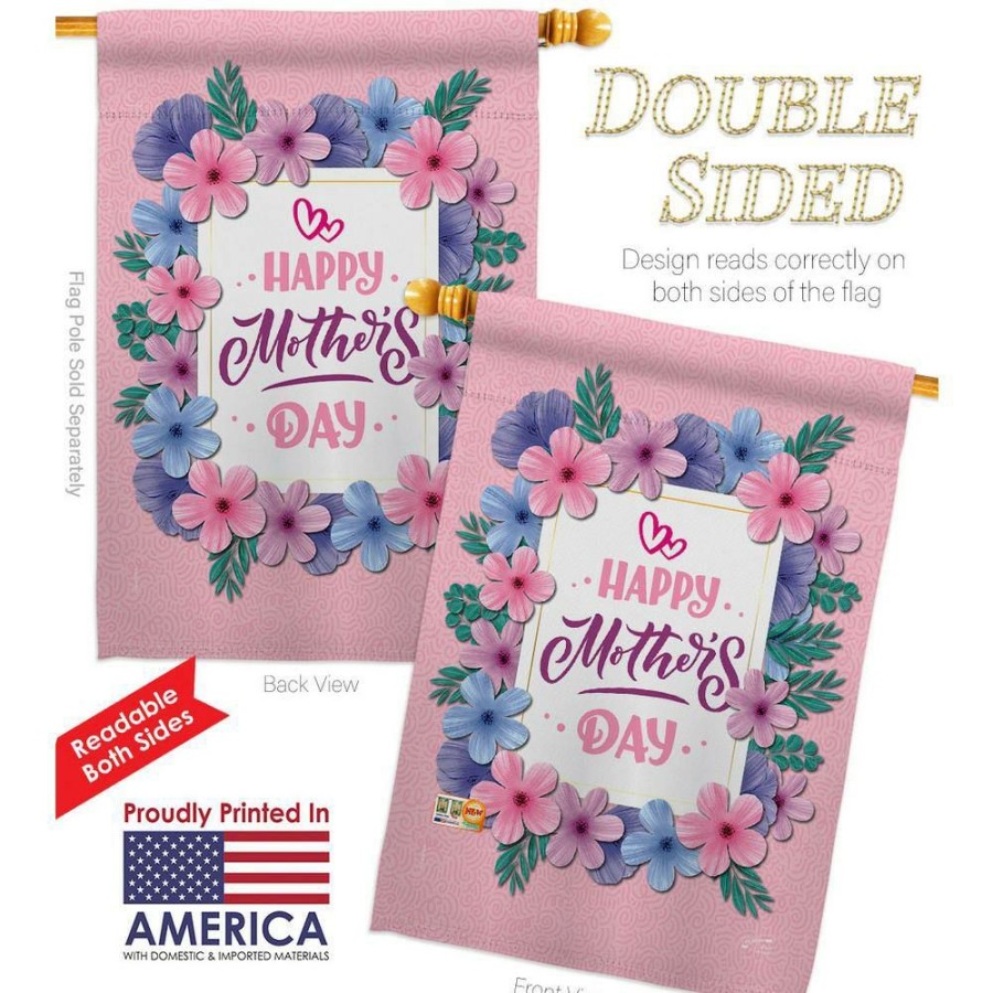 Outdoor Decor * | Angeleno Heritage Made And Designed Los Angeles California 28 In. X 40 In. Pink Mother Day Family House Flag Double-Sided Decorative Vertical Flags