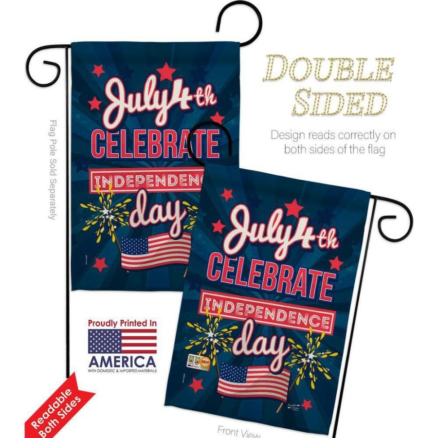 Outdoor Decor * | Angeleno Heritage Made And Designed Los Angeles California 13 In. X 18.5 In. Celebrate Independence Day Patriotic Double-Sided Garden Flag Patriotic Decorative Vertical Flags