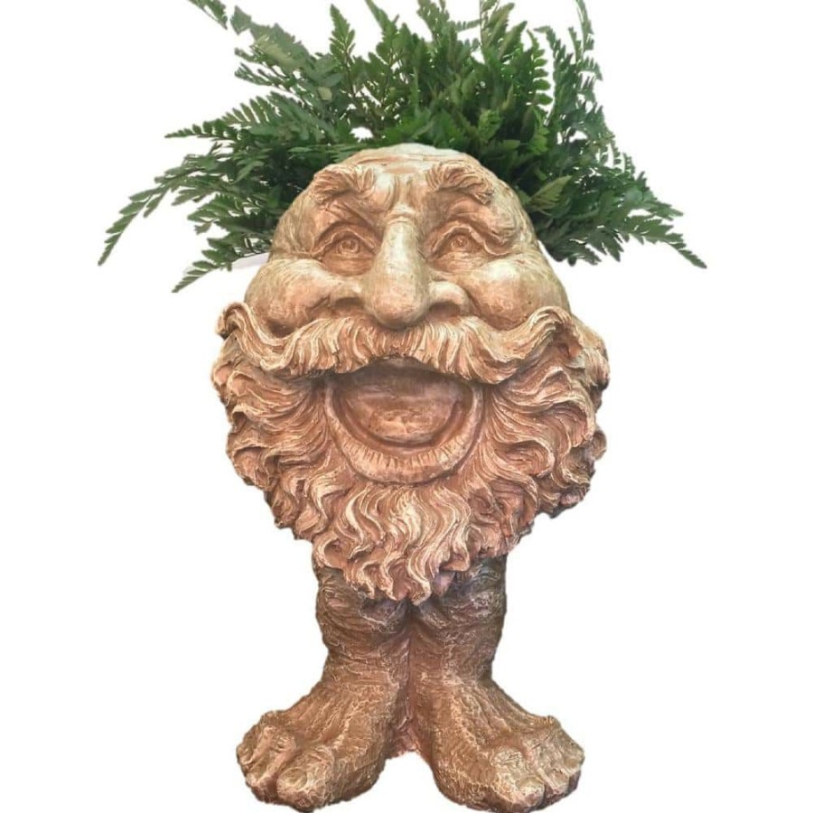 Outdoor Decor * | Homestyles 18 In. Stone Wash Ole Salty The Muggly Statue Face Planter Holds 7 In. Pot