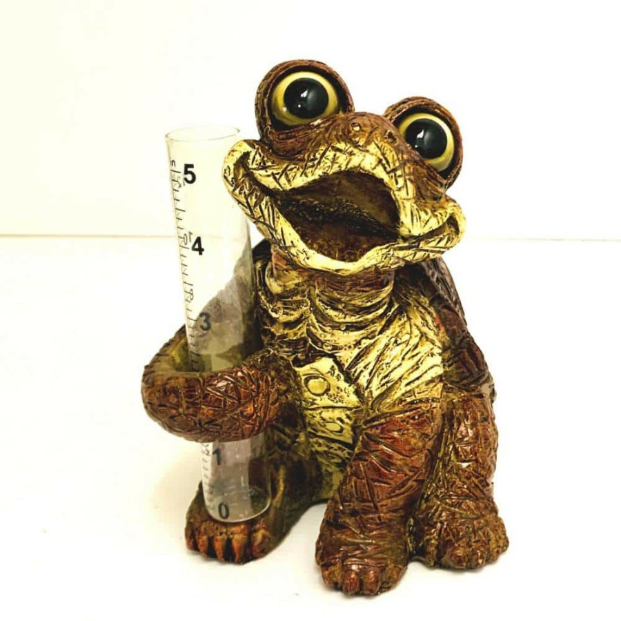 Outdoor Decor * | Homestyles 7 In. H Whimsical Turtle Rain Gauge Home And Garden Figurine