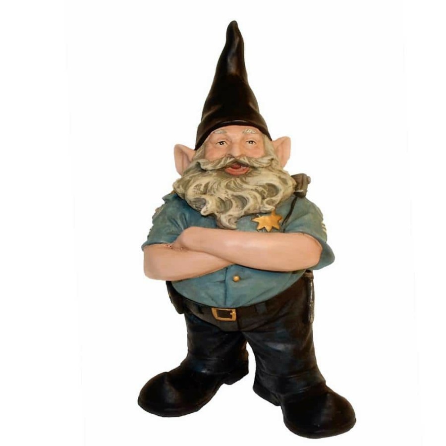 Outdoor Decor * | Homestyles 13 In. H "Policeman The Hero" Garden Gnome Police Of1Ficer Cop Figurine Statue