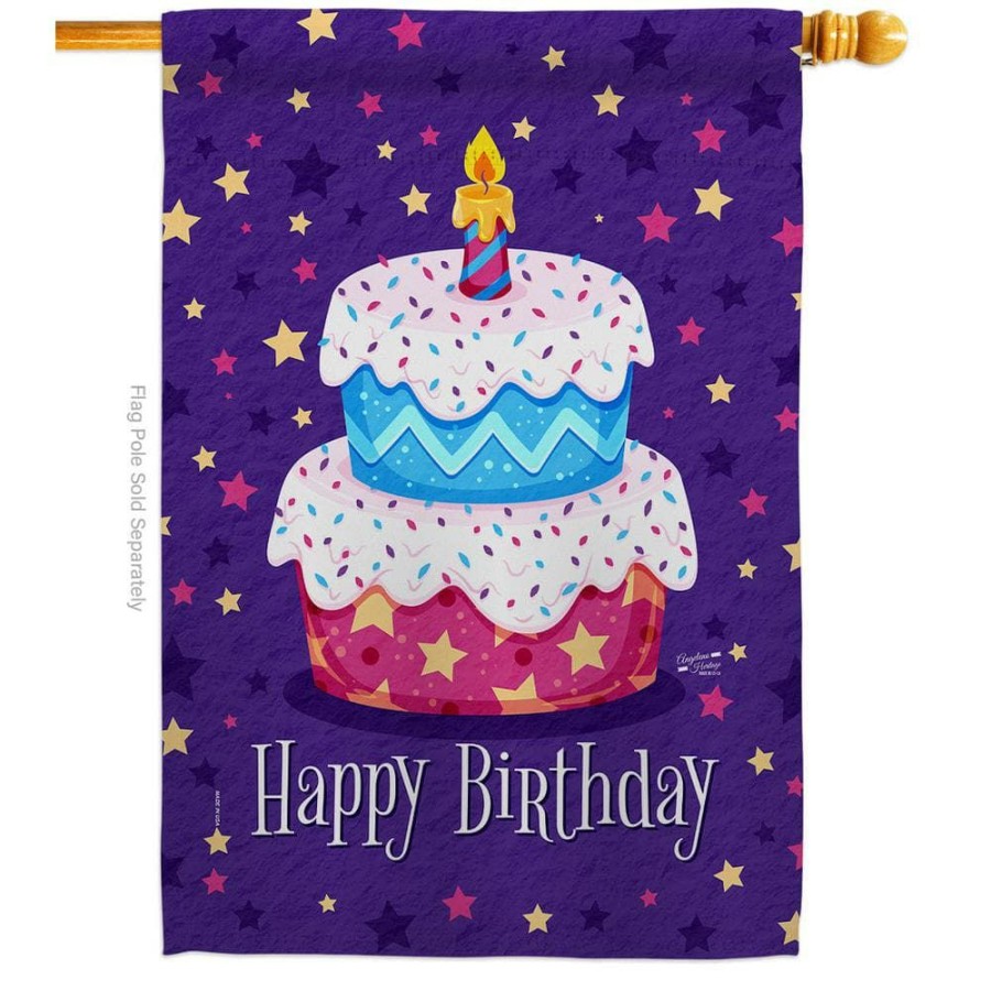 Outdoor Decor * | Angeleno Heritage Made And Designed Los Angeles California 28 In. X 40 In. Celerate Birthday Celebration House Flag Double-Sided Decorative Vertical Flags