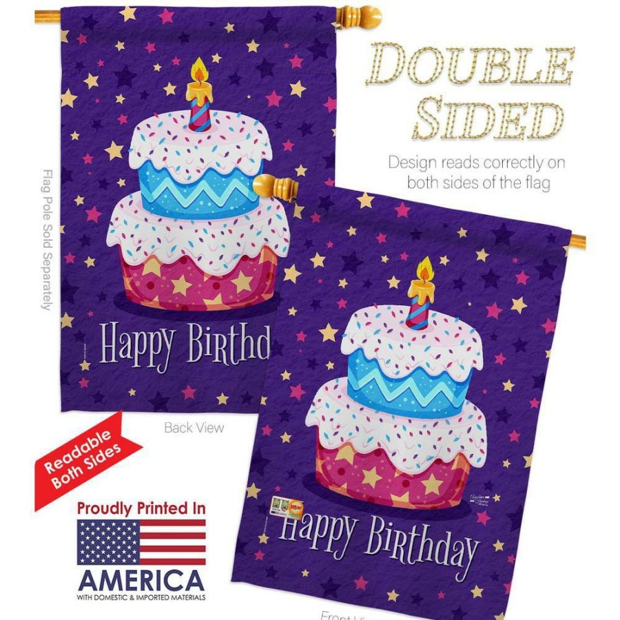 Outdoor Decor * | Angeleno Heritage Made And Designed Los Angeles California 28 In. X 40 In. Celerate Birthday Celebration House Flag Double-Sided Decorative Vertical Flags