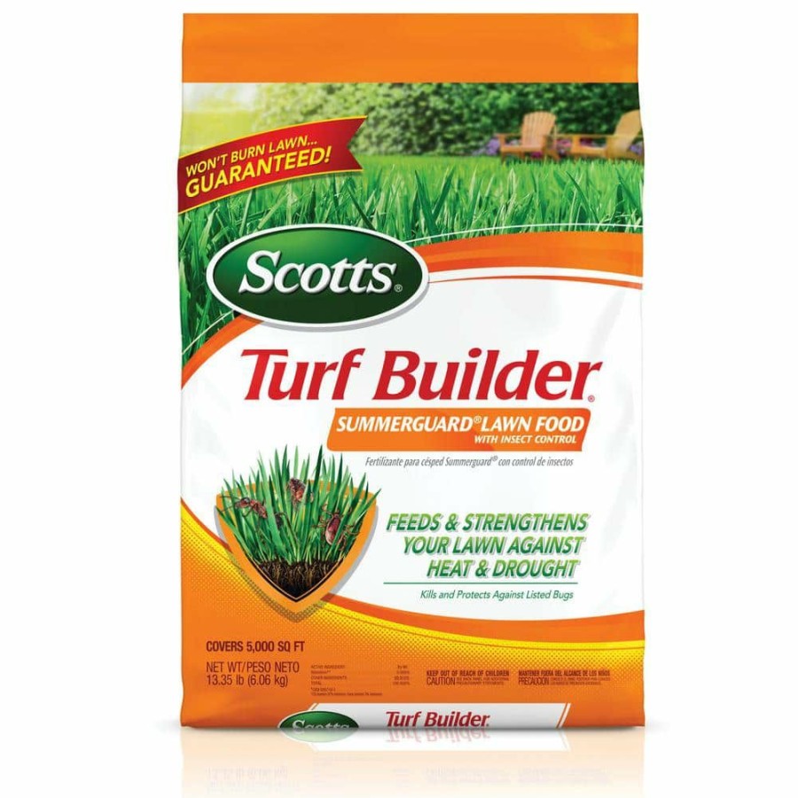 Lawn Care * | Scotts Turf Builder Summerguard 13.35 Lbs. 5,000 Sq. Ft. Summer Lawn Fertilizer With Insect Killer