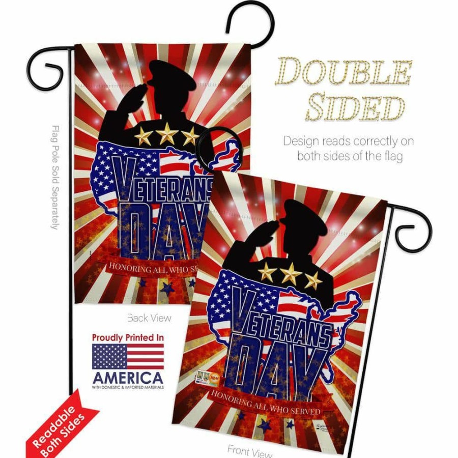 Outdoor Decor * | Angeleno Heritage Made And Designed Los Angeles California 13 In. X 18.5 In. Honoring Veterans Day Armed Forces Double-Sided Garden Flag Armed Forces Decorative Vertical Flags