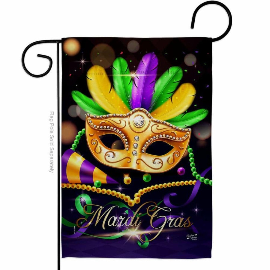 Outdoor Decor * | Angeleno Heritage Made And Designed Los Angeles California 13 In. X 18.5 In. Mardi Gras Party Spring Double-Sided Garden Flag Spring Decorative Vertical Flags