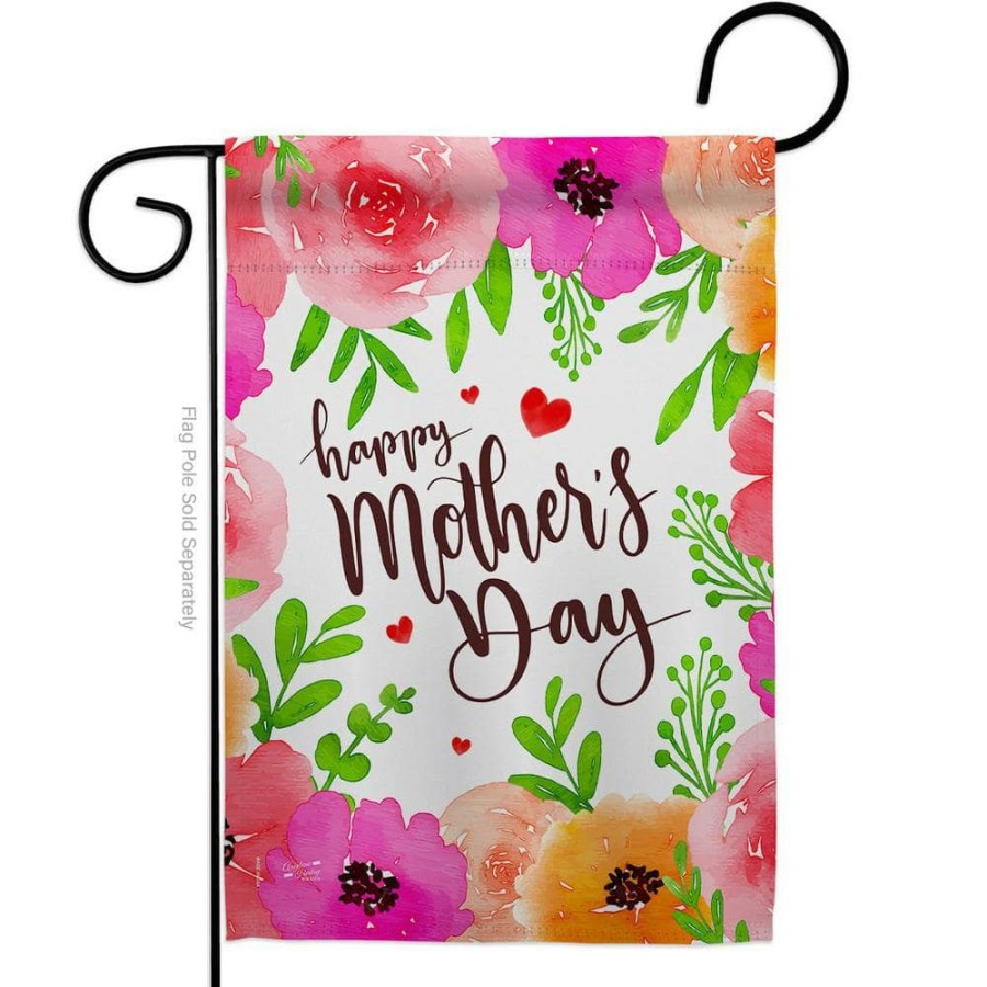 Outdoor Decor * | Angeleno Heritage Made And Designed Los Angeles California 13 In. X 18.5 In. Colorful Happy Mother'S Day Family Double-Sided Garden Flag Family Decorative Vertical Flags