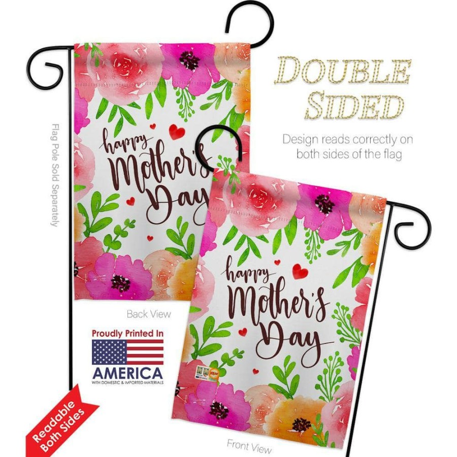 Outdoor Decor * | Angeleno Heritage Made And Designed Los Angeles California 13 In. X 18.5 In. Colorful Happy Mother'S Day Family Double-Sided Garden Flag Family Decorative Vertical Flags