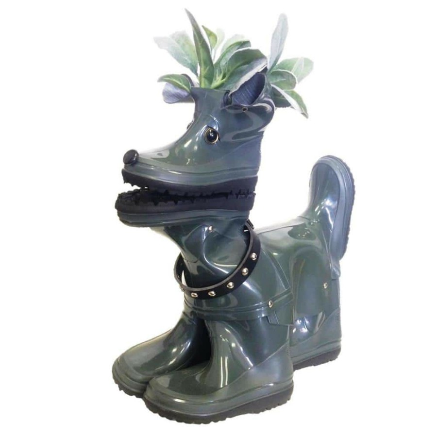 Outdoor Decor * | Homestyles 15 In. Lily The Boot Buddies Dog Sculpture And Planter Home And Garden Loyal Companion Statue