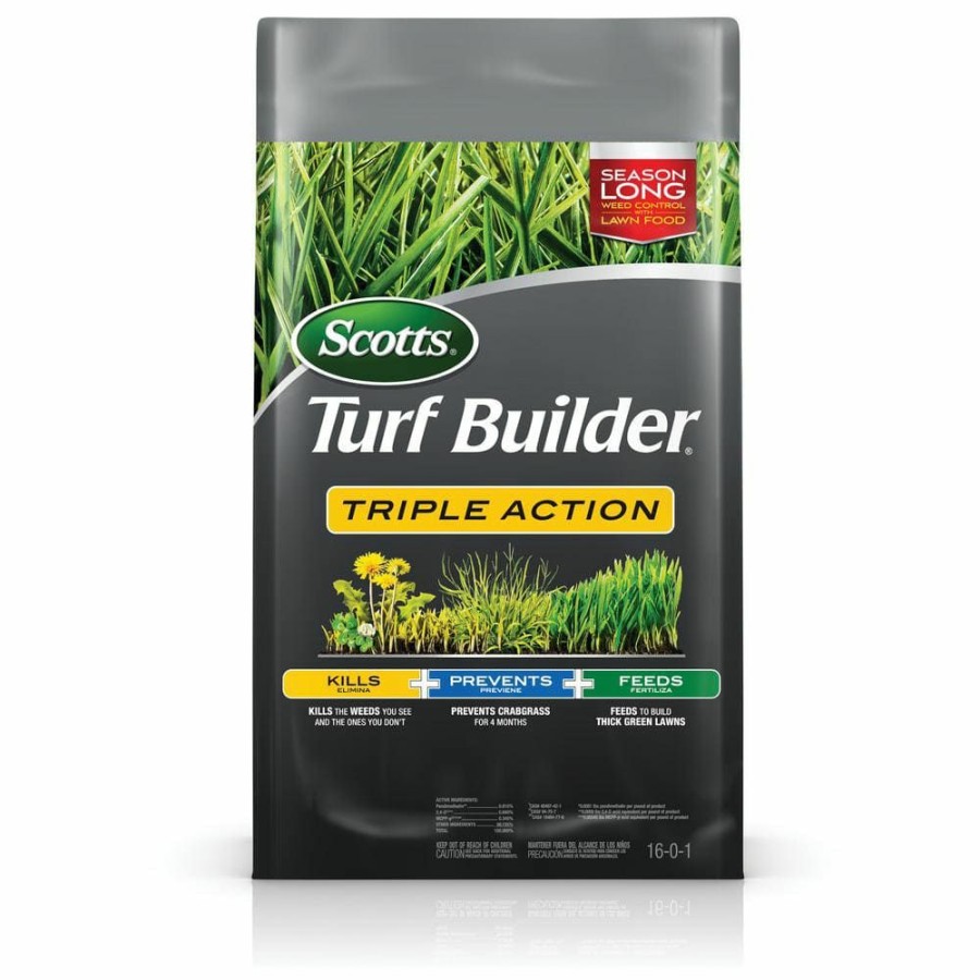 Lawn Care * | Scotts Turf Builder Triple Action 20 Lbs. 4,000 Sq. Ft. Lawn Fertilizer, Weed Killer, Crabgrass Preventer