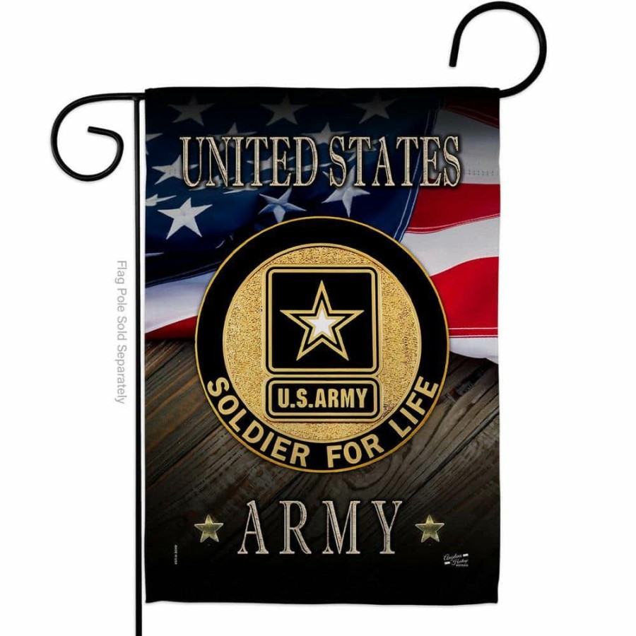 Outdoor Decor * | Angeleno Heritage Made And Designed Los Angeles California 13 In. X 18.5 In. Us Army Soldier For Life Garden Flag Double-Sided Armed Forces Decorative Vertical Flags